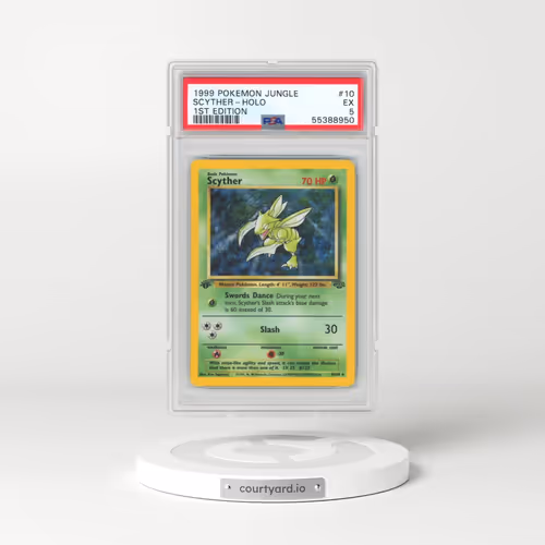 1999 Pokémon Jungle #10 Scyther - 1st Edition Holo (PSA 5 EX)