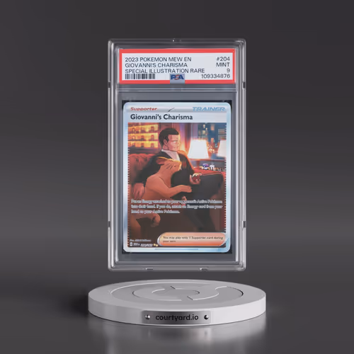2023 Pokémon Mew EN-151 #204 Giovanni's Charisma - Special Illustration Rare (PSA 9 MINT)