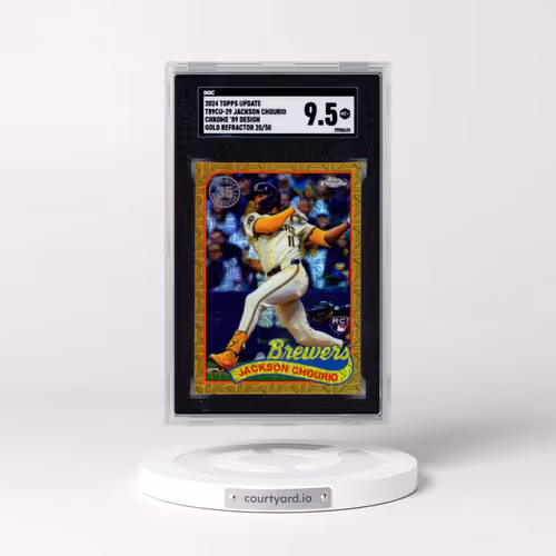 2024 Topps Update #T89CU-29 Jackson Chourio - Chrome '89 Design Gold Refractor (SGC 9.5 MINT+)