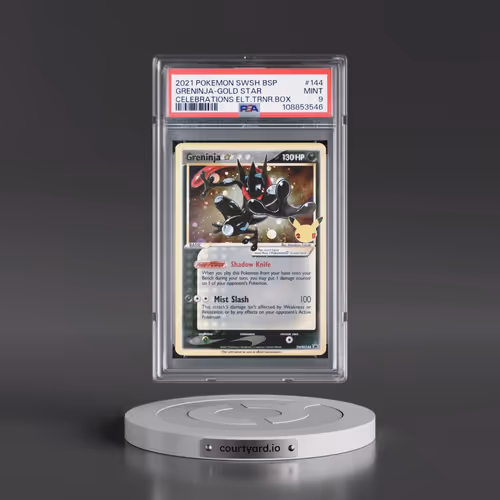 2021 Pokémon Swsh Black Star Promo #144 Greninja-Gold Star - Celebrations Elite Trainer Box (PSA 9 M