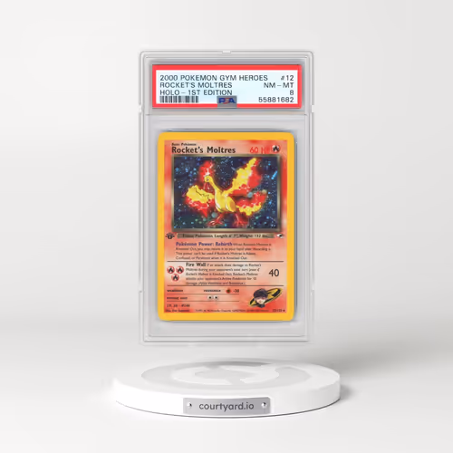 2000 Pokémon Gym Heroes #12 Rocket's Moltres - 1st Edition Holo (PSA 8 NM-MT)