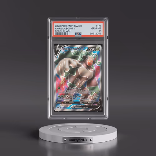 2020 Pokémon Sword & Shield Rebel Clash #175 Rillaboom V - Holo Full Art (PSA 10 GEM MINT)
