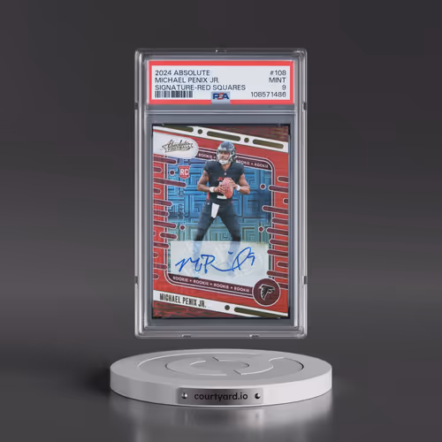 2024 Panini Absolute #108 Michael Penix Jr. - Signature-Red Squares (PSA 9 MINT)