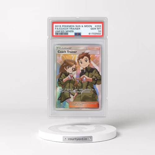2019 Pokémon Sun & Moon Unified Minds #233 Coach Trainer - Full Art (PSA 10 GEM MINT)