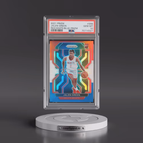 2021 Panini Prizm #306 Jalen Green - Red/White/Blue Prizm (PSA 10 GEM MINT)