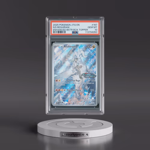 2025 Pokémon Jtg EN-Journey Together #167 N's Reshiram - Enhanced Booster Box Topper (PSA 10 GEM MIN