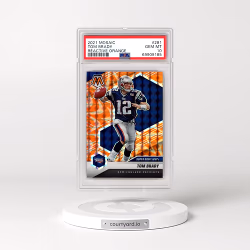 2021 Panini Mosaic #281 Tom Brady - Reactive Orange (PSA 10 GEM MINT)