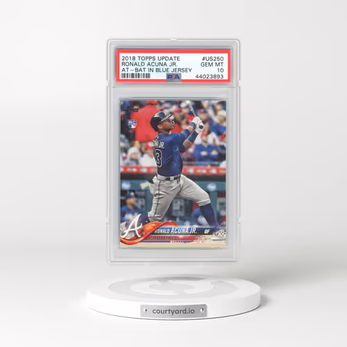 2018 Topps Update #US250 Ronald Acuna Jr. - At-Bat in Blue Jersey (PSA 10 GEM MINT)