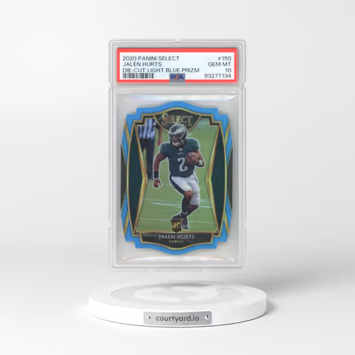 2020 Panini Select #150 Jalen Hurts - Die-Cut Light Blue Prizm (PSA 10 GEM MINT)