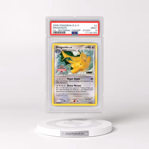 2008 Pokémon Diamond & Pearl Legends Awakened #2 Dragonite - National Championships-Staff (PSA 9 MIN
