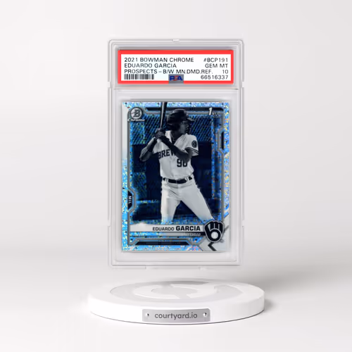 2021 Bowman Chrome Prospects #BCP191 Eduardo Garcia - Black/White Mini Diamond Refractor (PSA 10 GEM