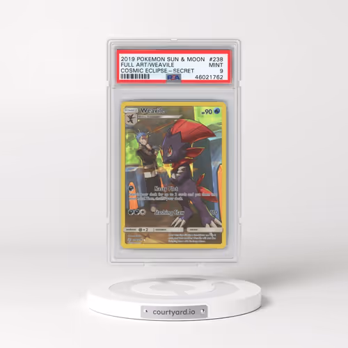 2019 Pokémon Sun & Moon Cosmic Eclipse #238 Weavile - Full Art Secret (PSA 9 MINT)