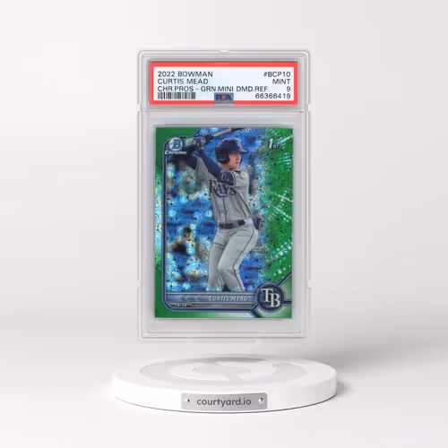 2022 Bowman Chrome Prospects #BCP10 Curtis Mead - Green Mini Diamond Refractor (PSA 9 MINT)