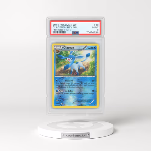 2014 Pokémon XY Furious Fists #19 Glaceon - Reverse Foil (PSA 9 MINT)