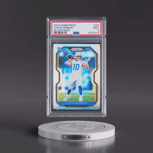 2020 Panini Prizm #325 Justin Herbert - Silver Prizm (PSA 9 MINT)