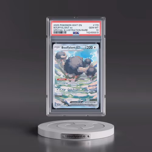 2025 Pokémon Wht EN-White Flare #170 Bouffalant EX - Holo Special Illustration Rare (PSA 10 GEM MINT