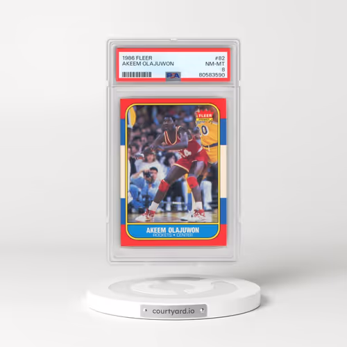1986 Fleer #82 Akeem Olajuwon (PSA 8 NM-MT)