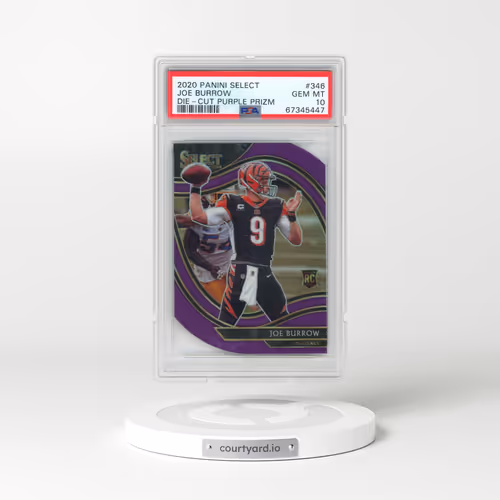 2020 Panini Select #346 Joe Burrow - Die-Cut Purple Prizm (PSA 10 GEM MINT)