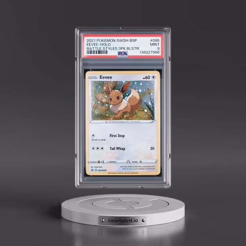 2021 Pokémon Swsh Black Star Promo #095 Eevee - Holo Battle Styles Three Pack Blisters (PSA 9 MINT)