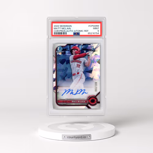 2022 Bowman Chrome Prospect Autographs #CPAMM Matt Mclain - Atomic Refractor (PSA 9 MINT)