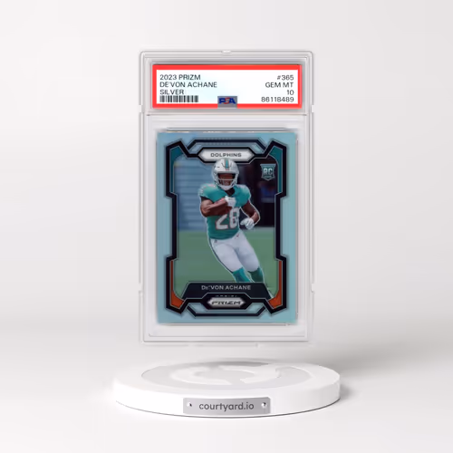 2023 Panini Prizm #365 DE'Von Achane - Silver Prizm (PSA 10 GEM MINT)