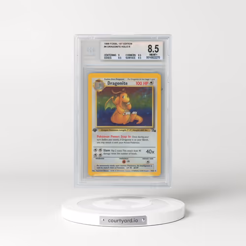 1999 Fossil #4 Dragonite - 1st Edition Holo (BGS 8.5 NM-MT+)