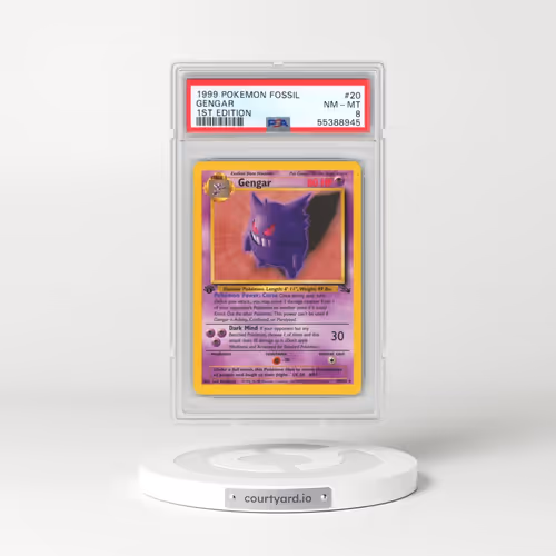 1999 Pokémon Fossil #20 Gengar - 1st Edition (PSA 8 NM-MT)