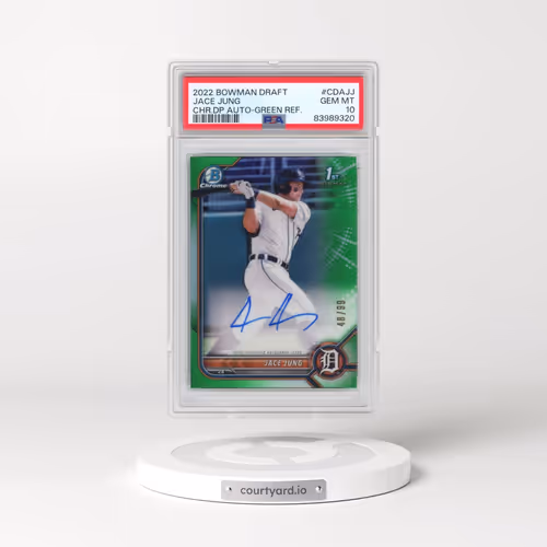 2022 Bowman Draft Chrome Draft Pick Autographs #CDAJJ Jace Jung - Green Refractor (PSA 10 GEM MINT)