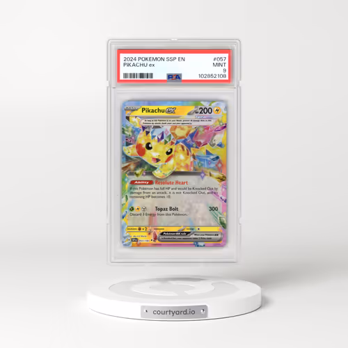2024 Pokémon Ssp EN-Surging Sparks #057 Pikachu EX - Holo (PSA 9 MINT)