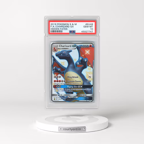 2019 Pokémon Sun & Moon Hidden Fates #SV49 Charizard GX - Holo Full Art (PSA 10 GEM MINT)