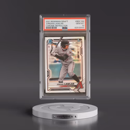 2021 Bowman Draft #BDC194 Jordan Lawlar - Chrome-Refractor (PSA 10 GEM MINT)