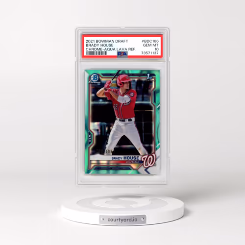 2021 Bowman Draft #BDC186 Brady House - Chrome-Aqua Lava Refractor (PSA 10 GEM MINT)