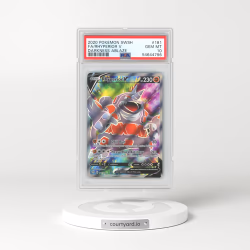 2020 Pokémon Sword & Shield Darkness Ablaze #181 Rhyperior V - Holo Full Art (PSA 10 GEM MINT)