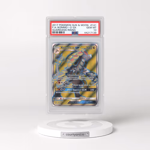 2017 Pokémon Sun & Moon Guardians Rising #141 Kommo-O GX - Holo Full Art (PSA 10 GEM MINT)