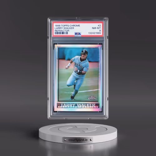 1998 Topps Chrome #2 Larry Walker - Refractor (PSA 8 NM-MT)
