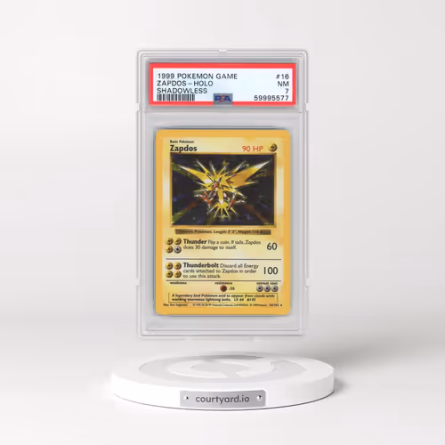 1999 Pokémon Game #16 Zapdos - Holo Shadowless (PSA 7 NM)