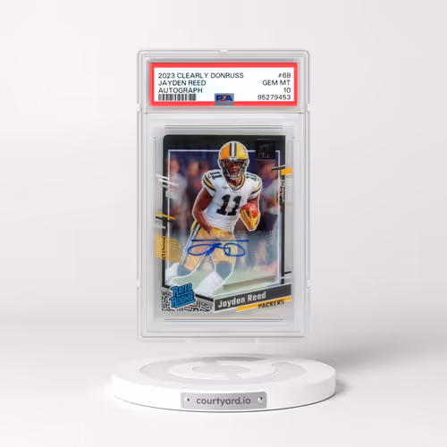 2023 Panini Clearly Donruss #68 Jayden Reed - Autograph (PSA 10 GEM MINT)