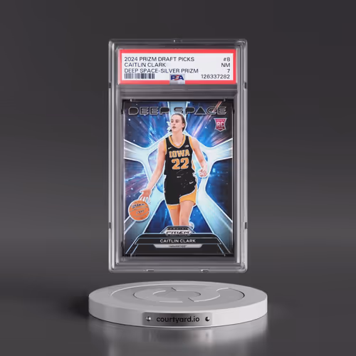 2024 Panini Prizm Draft Picks Deep Space #8 Caitlin Clark - Silver Prizm (PSA 7 NM)