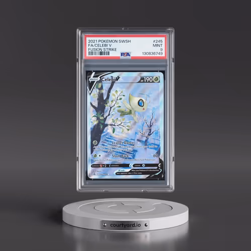 2021 Pokémon Sword & Shield Fusion Strike #245 Celebi V - Holo Full Art (PSA 9 MINT)