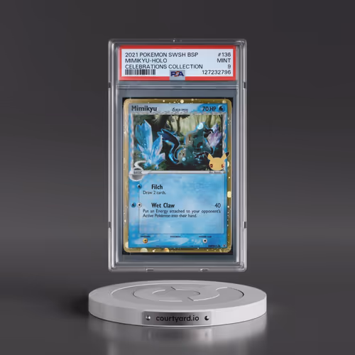 2021 Pokémon Swsh Black Star Promo #136 Mimikyu - Holo Celebrations Collection (PSA 9 MINT)