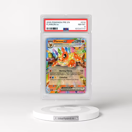 2025 Pokémon Pre EN-Prismatic Evolutions #014 Flareon EX - Holo (PSA 8 NM-MT)