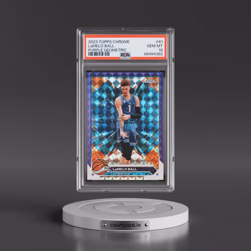 2023 Topps Chrome #41 LaMelo Ball - Purple Geometric (PSA 10 GEM MINT)