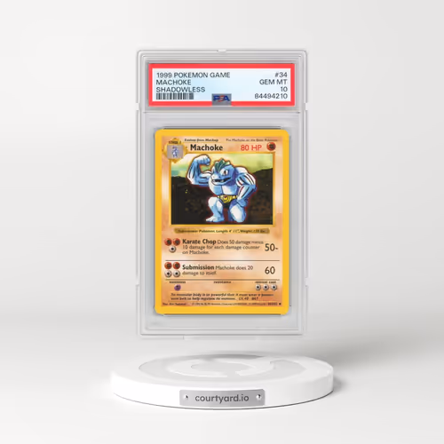 1999 Pokémon Game #34 Machoke - Shadowless (PSA 10 GEM MINT)
