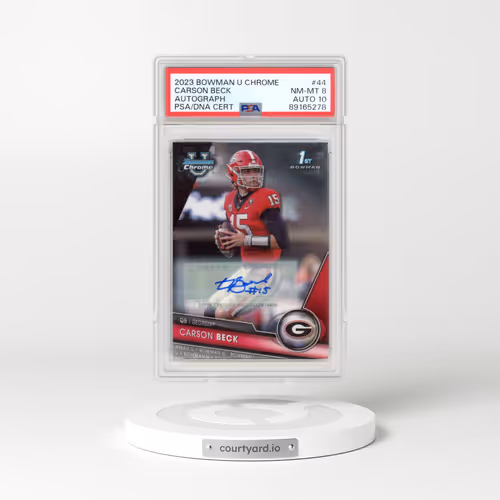 2023 Bowman University Chrome #44 Carson Beck - Autograph (PSA 8 NM-MT)