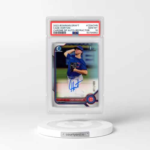 2022 Bowman Draft Chrome Draft Pick Autographs #CDACHN Cade Horton - Refractor (PSA 10 GEM MINT)