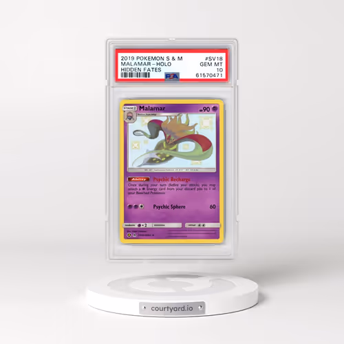2019 Pokémon Sun & Moon Hidden Fates #SV18 Malamar - Holo (PSA 10 GEM MINT)