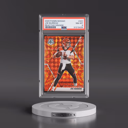 2020 Panini Mosaic #201 Joe Burrow - Reactive Orange (PSA 8 NM-MT)