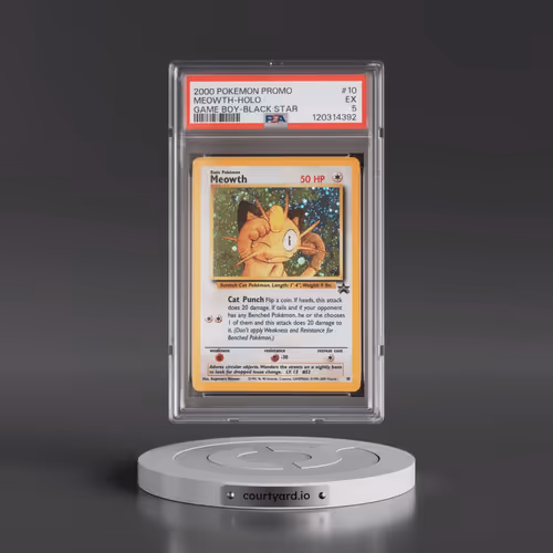 2000 Pokémon Promo Black Star #10 Meowth - Holo Game Boy (PSA 5 EX)