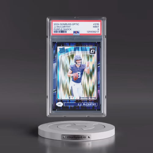 2024 Panini Donruss Optic #235 JJ McCarthy - Purple Shock (PSA 9 MINT)