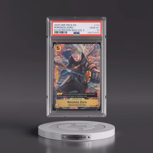 2025 One Piece Promos #113 Roronoa Zoro - Illustration Box Vol.3 (PSA 10 GEM MINT)